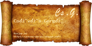 Csávás Gergő névjegykártya